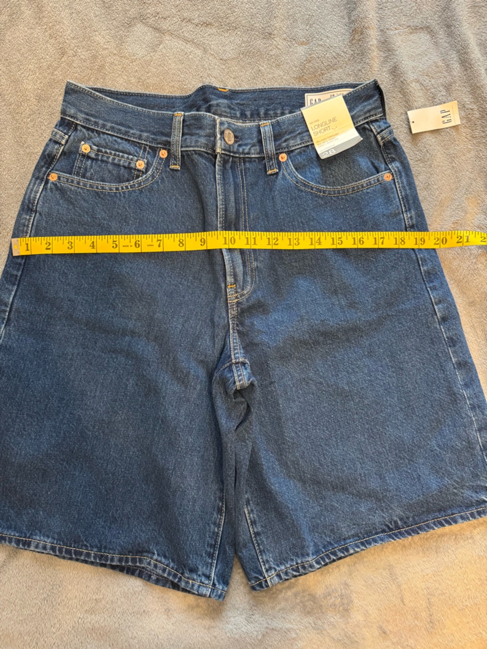 GAP Mid Rise Longline Denim Shorts - Picture 9 of 9
